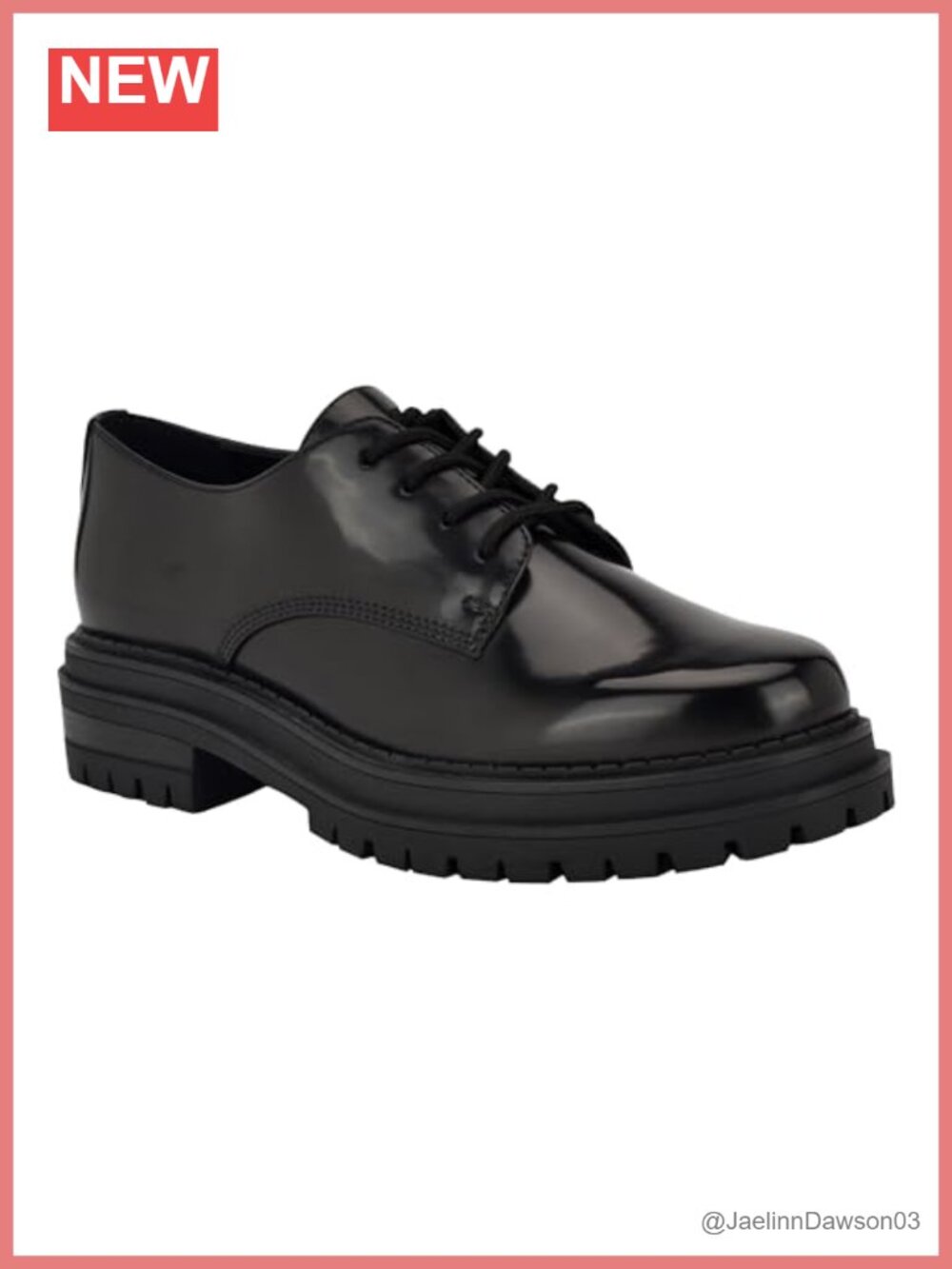 Calvin Klein Graysil Lace-Up Lug Sole Loafers Almond Toe Women's Shoes